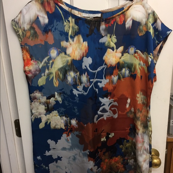 Bryn Walker watercolor print tunic top