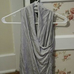 Ann Taylor silver sleeveless wrap top