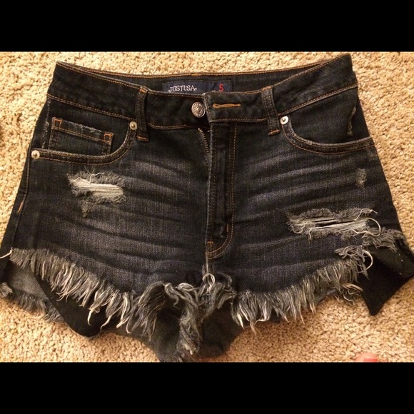 Denim high waisted shorts