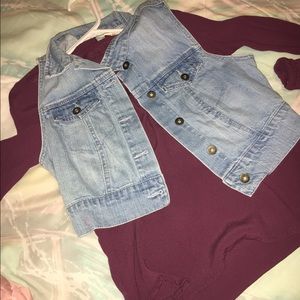 Forever 21 cropped denim vest.