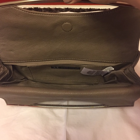 Armani Exchange taupe suede clutch - Picture 2 of 2