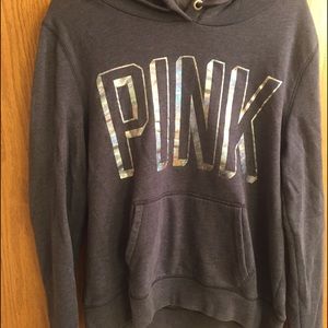 Pink Victoria's Secret Gray Hoodie