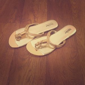 Gold rope mossimo flip flops