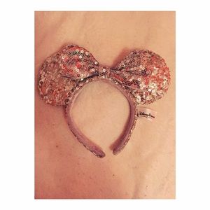 Silver sparkle Mickey ears