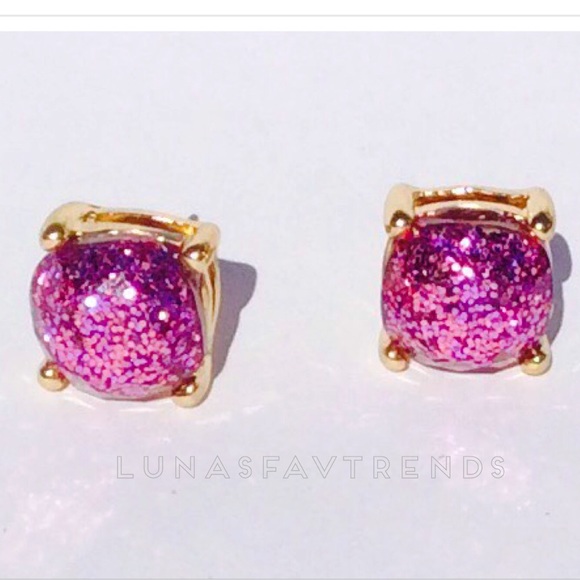 Jewelry - NEW! GLITTER STUD PURPLE EARRINGS