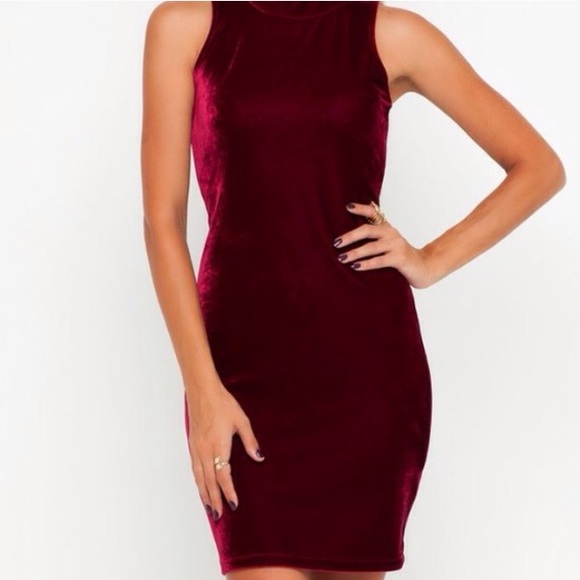 Crushed Red Velvet Dress