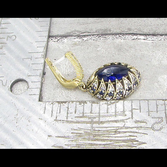 STERLING SILVER VINTAGE ANTIQUE FINISH SAPPHIRE. - Picture 3 of 8