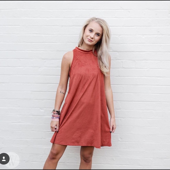 Suede shift dress
