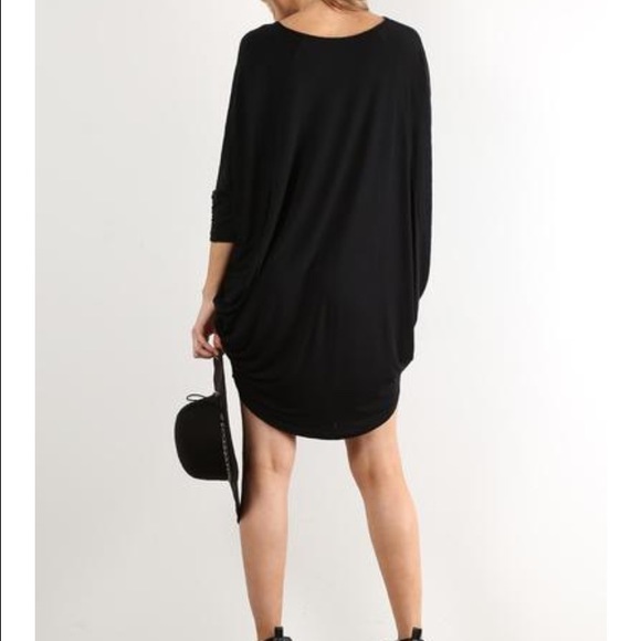 BLACK DOLMAN SLEEVE MINI - Picture 2 of 4