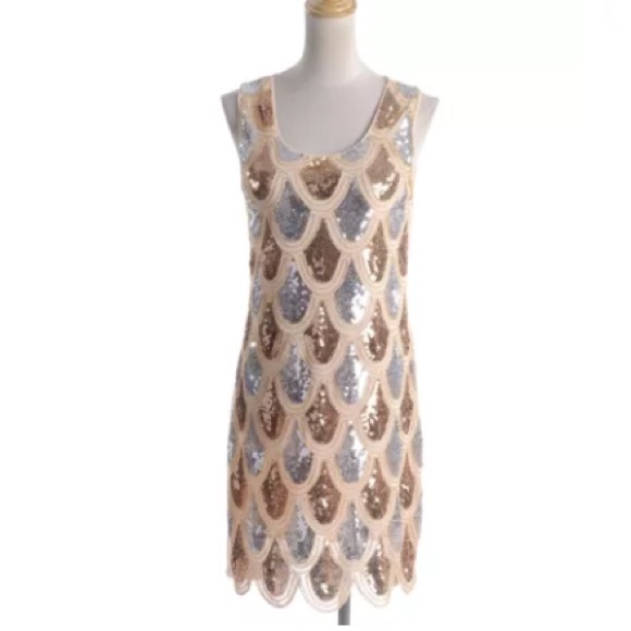 Scallop sequin dress
