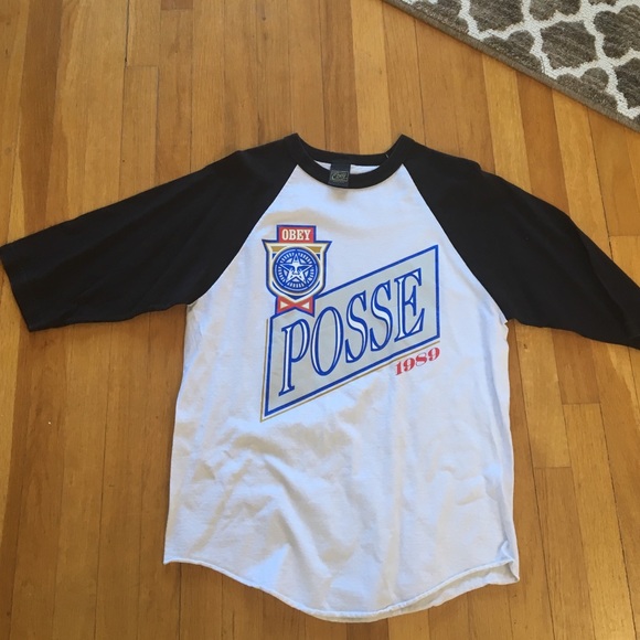 Obey men's 3/4 sleeve shirt