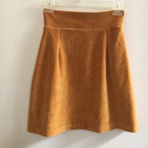 Velvet mini skirt