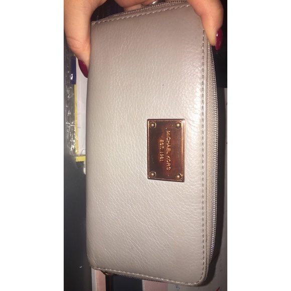 Michael Kors Gray Wallet with Rose Gold hardware