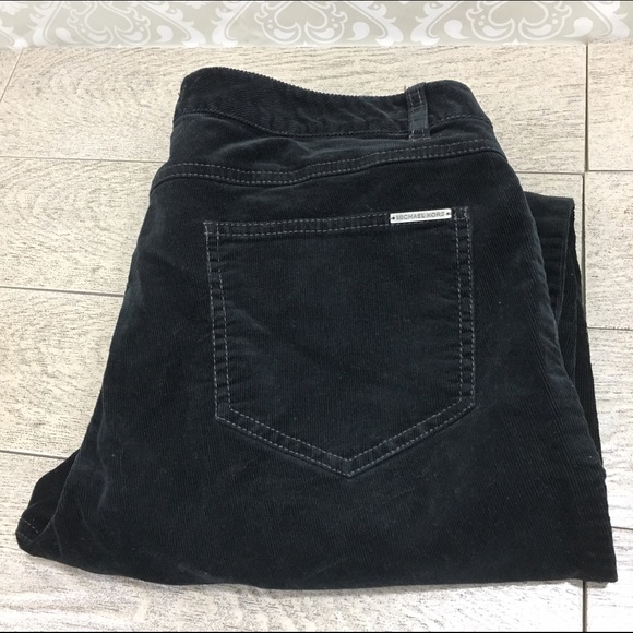Michael Kors Black Corduroy Straight Leg Jeans 12