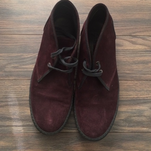Purple suede shoes