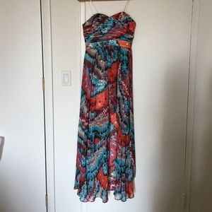 Aqua high low colorful dress