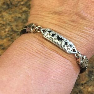 Brighton leather bracelet with heart bar