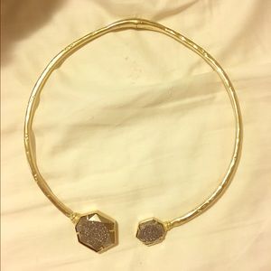 Coursen Hinge Necklace in Platinum Drusy