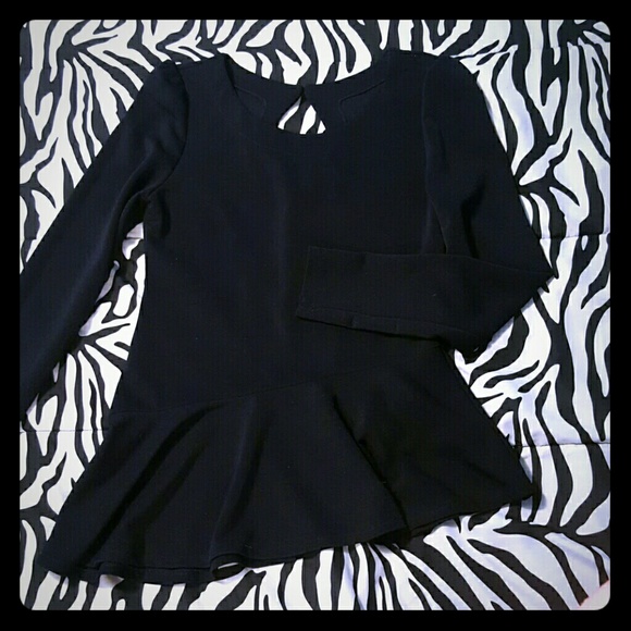 Dark blue peplum shirt