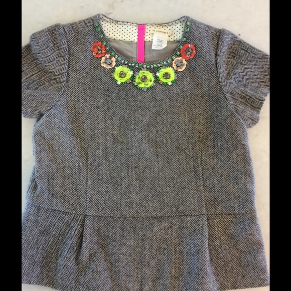 Price reduction! Crewcuts tweed peplum top