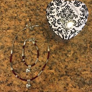 Brighton Heart and Bead Necklace and Bracelet
