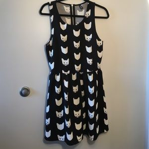 black and white cat dress