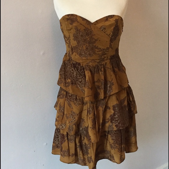 Anthropologie Moulinette Soeurs Size 4 Gold Dress