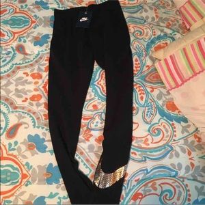 Black and Rose Gold Nike Leggings