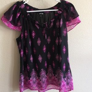 Apt 9 Black and Pink Top, Size M