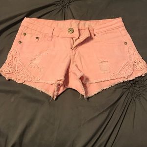 Pink denim Shorts- Size 1