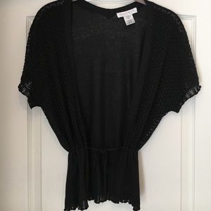 WHBM black shimmer sweater cover up