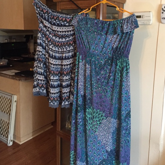 SOLD,,,2-STRAPLESS DRESSES IN VERY GOOD CONDITION