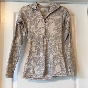 Nike pro grey and white half zip