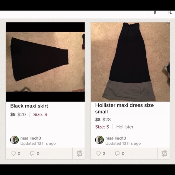 Maxi skirt and Hollister maxi dress sz sm