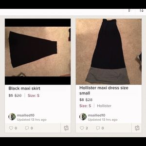 Maxi skirt and Hollister maxi dress sz sm