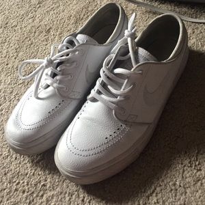 White Leather Nike Janoskis
