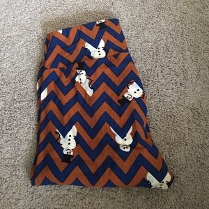 Lularoe Christmas OS Snowman zigzag leggings!
