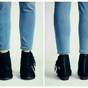 New Free People Decades black suede booties