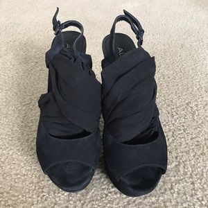 Aldo Black Platform Sandals