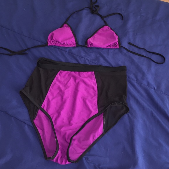 High waist mesh bathing suit