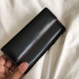 Black with red trim Lodis wallet