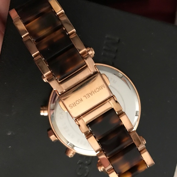 Michael Kors Rose Gold Tortuous Shell Watch