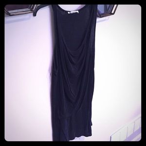 T by Alexander Wang cotton black drape dress