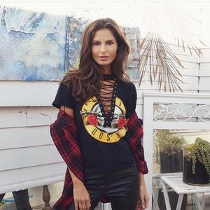 Guns N Roses Lace Up Tee