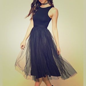 Black tulle dress