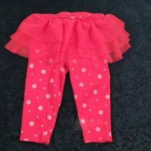 Baby Girl Red Silver Snowflake Tutu Leggings 9 MO Baby Girl Red Silver Snowflake Tutu Leggings 9 MO