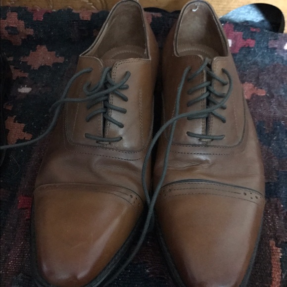 Sakes Fifth Avenue Light Brown Lace-Up Dress Shoes