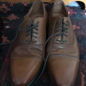 Sakes Fifth Avenue Light Brown Lace-Up Dress Shoes