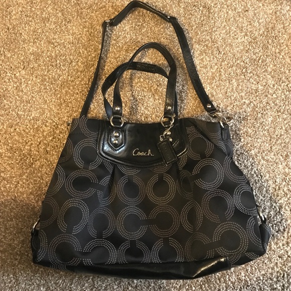 Black monogrammed Coach purse