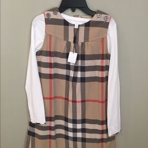 Girls Burberry dress and white shirt - size 12Y